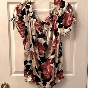 White House Black Market Floral Blouse